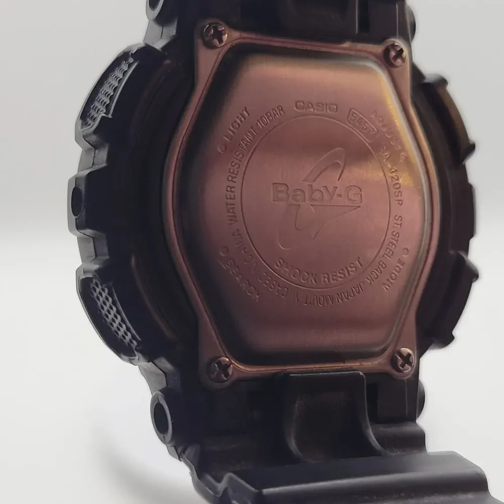 Casio Baby-G BA-120SP Black Gold Scratch Pattern Ana-Digi Watch 5457